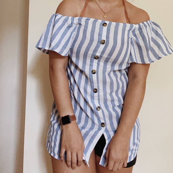 SHEIN Dresses & Skirts - SHEIN Off the Shoulder Striped Dress